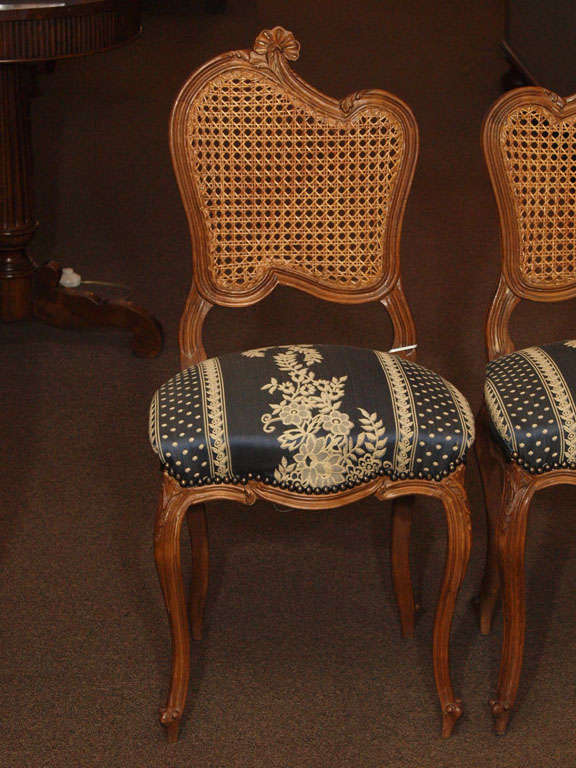 Beech A pair of Art Noveau style French side chairs For Sale