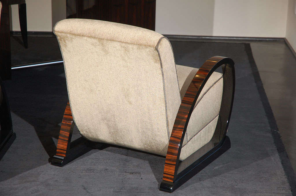 Macassar Art Deco Salon Chairs For Sale