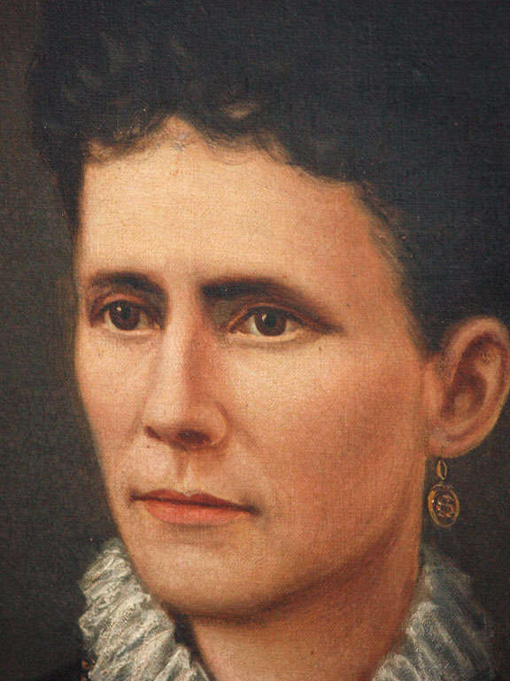 19th Century, Original Oil On Canvas Painting, New Orleans Lady