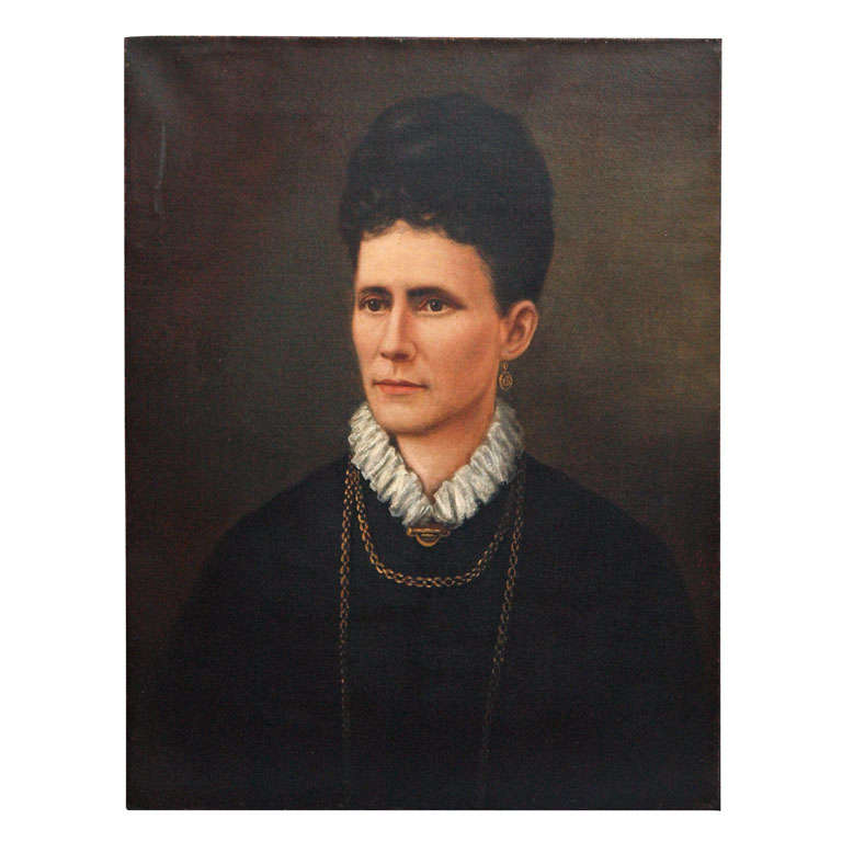 19th Century, Original Oil On Canvas Painting, New Orleans Lady For Sale