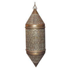 Mid-Century Era, Large Brass Lantern w Pierced Detail