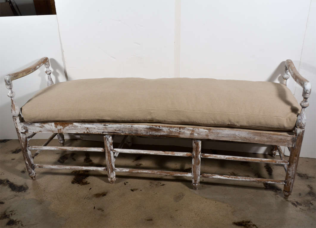 19th C French Painted Bench