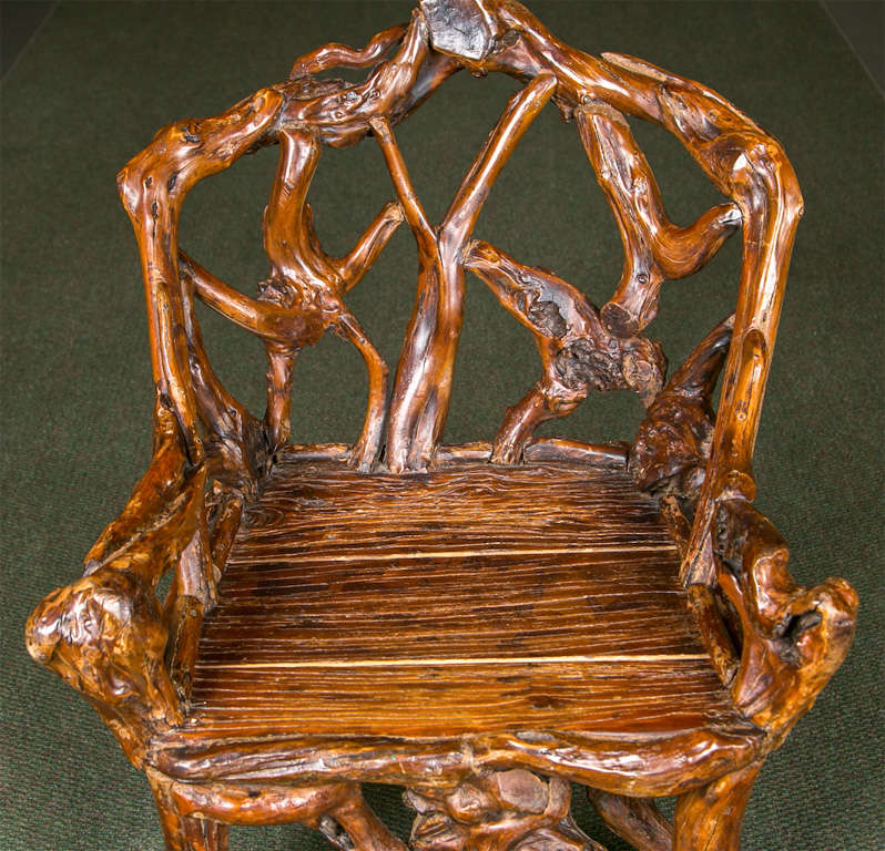 Mid-20th Century Chinese Root Chair