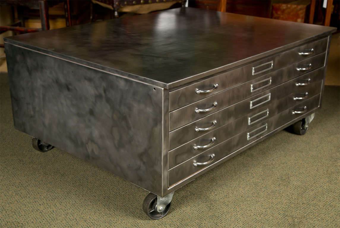 Steel Flat File Cabinet at 1stdibs