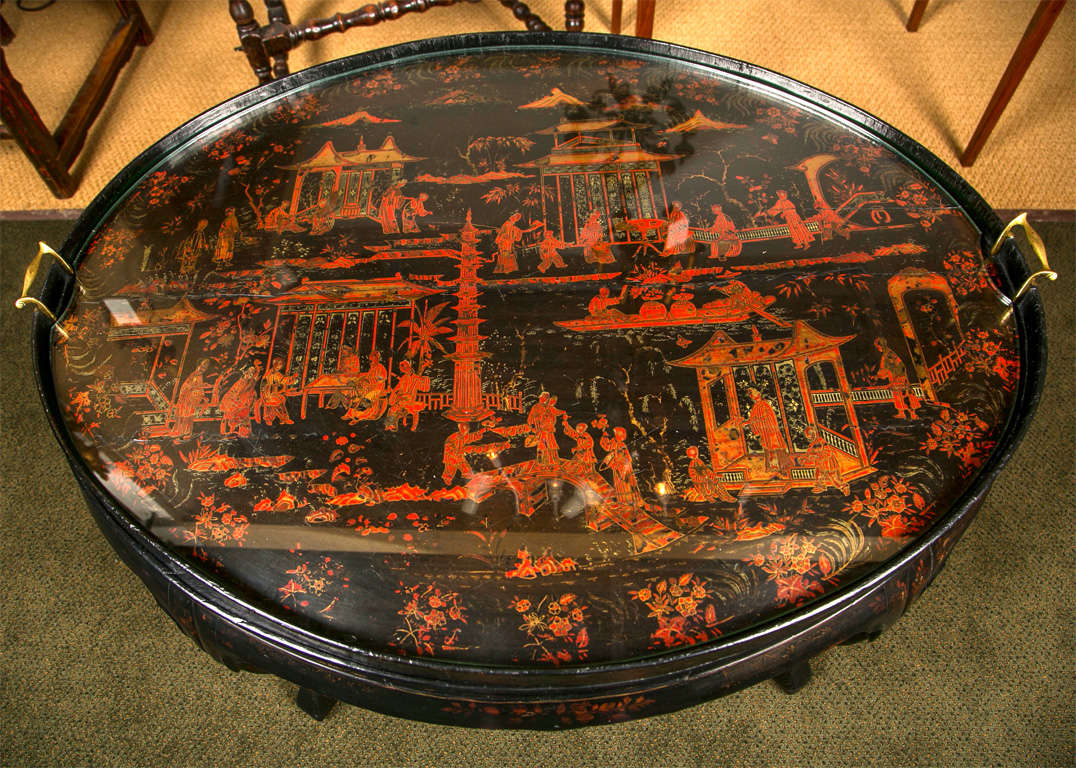 Chinese Lacquer Tray Table For Sale at 1stDibs