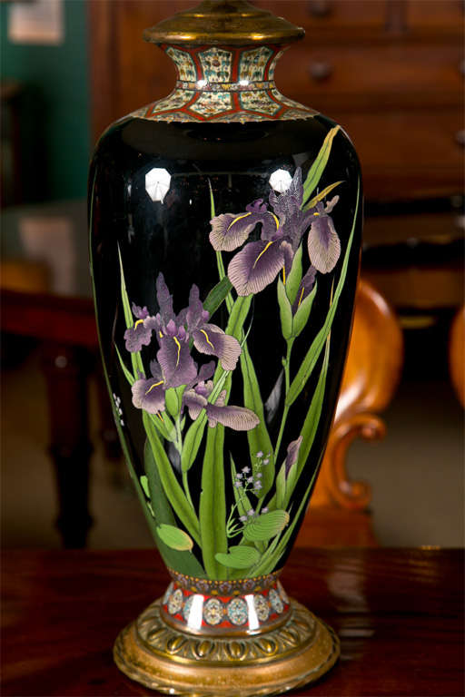 Pair of Japanese Cloisonne Lamps For Sale at 1stdibs
