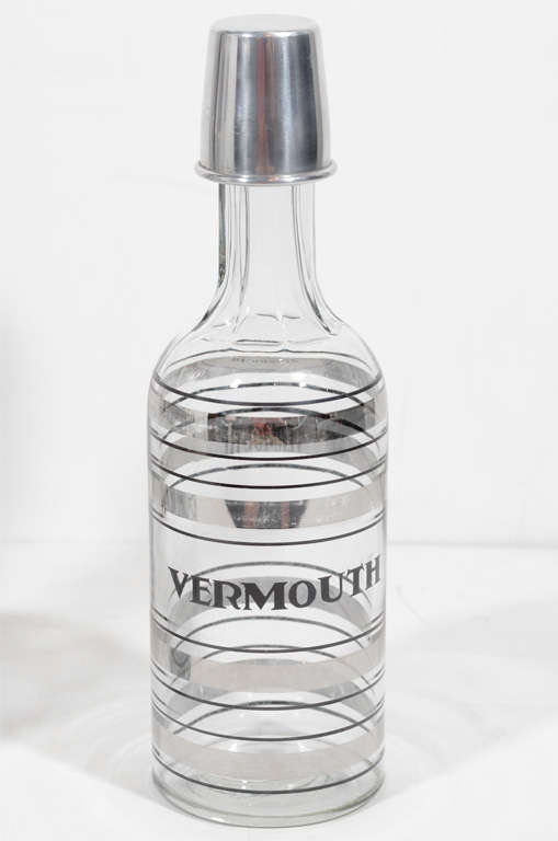 Set of 5 Art Deco Machine Age Decanters
