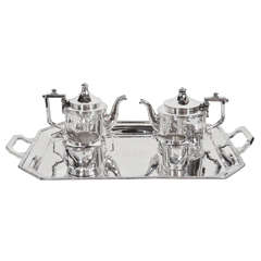Vintage Exceptional and Rare Art Deco Coffee /Tea Service in Sterling