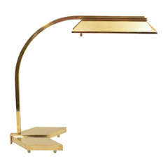 Directoire Style Brass Desk Lamp in the Manner of Adnet