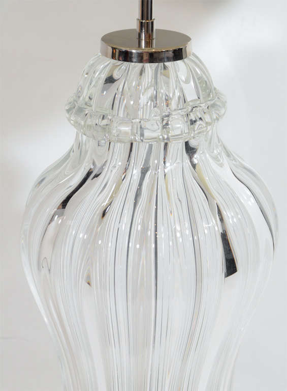 Italian Mid-Century Modern Handblown Murano Glass Urn Lamp For Sale