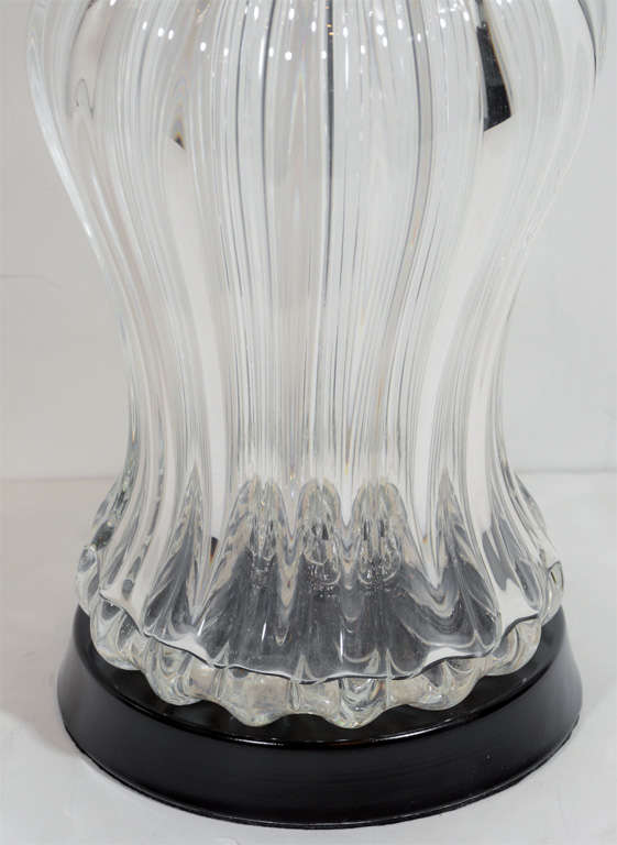 Mid-Century Modern Handblown Murano Glass Urn Lamp In Excellent Condition For Sale In New York, NY