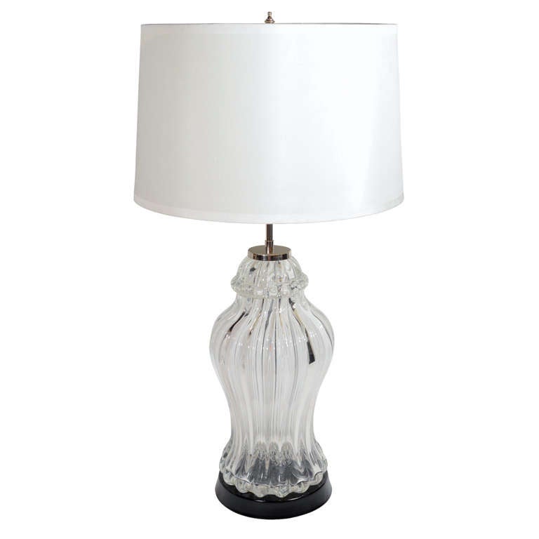 Mid-Century Modern Handblown Murano Glass Urn Lamp For Sale