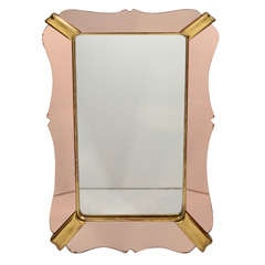 Directoire Mirror with Copper Mirrored Borders and Gilt Accents