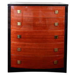 Art Deco High Chest With Bowed Front Design