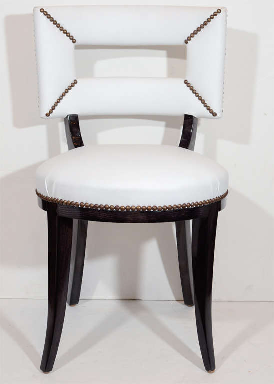 Set of 8 1940's Dining Chairs  with Cut-Out Back Design