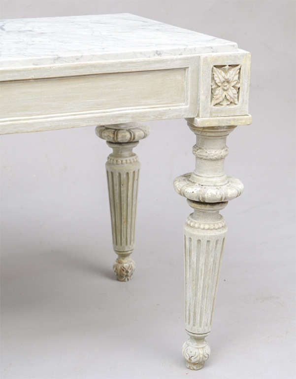 white marble top table
