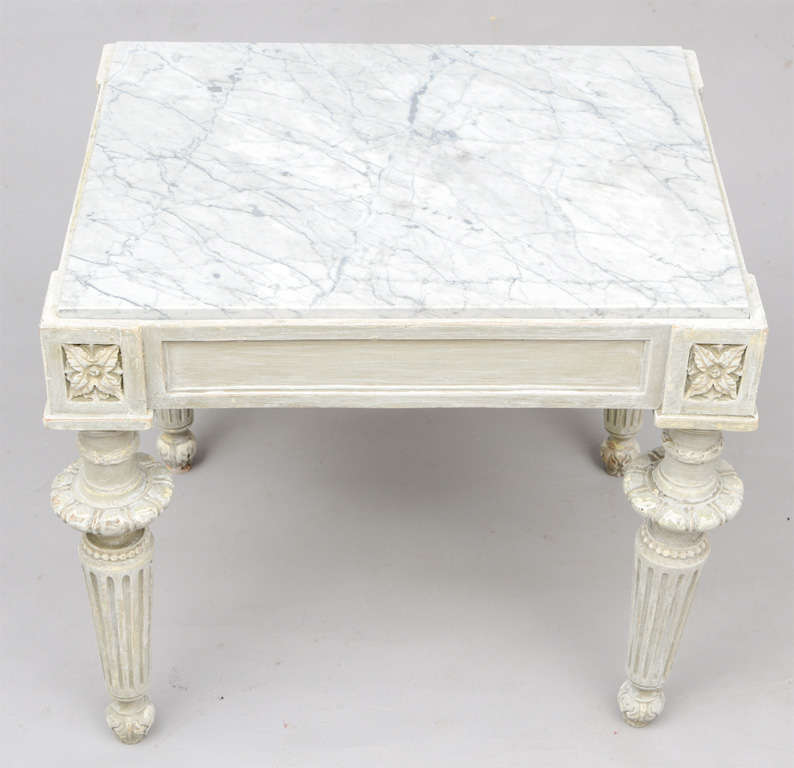 white marble accent table