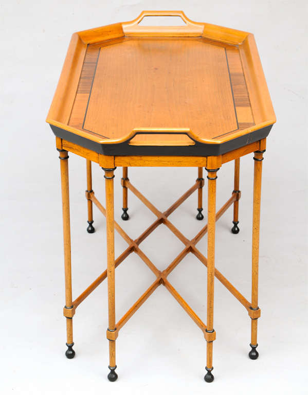 Inlaid Neoclassical Style Tray Table In Excellent Condition In West Palm Beach, FL