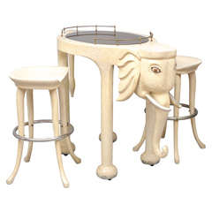 Marge Carson Elephant High-Top Bar Table and Stools