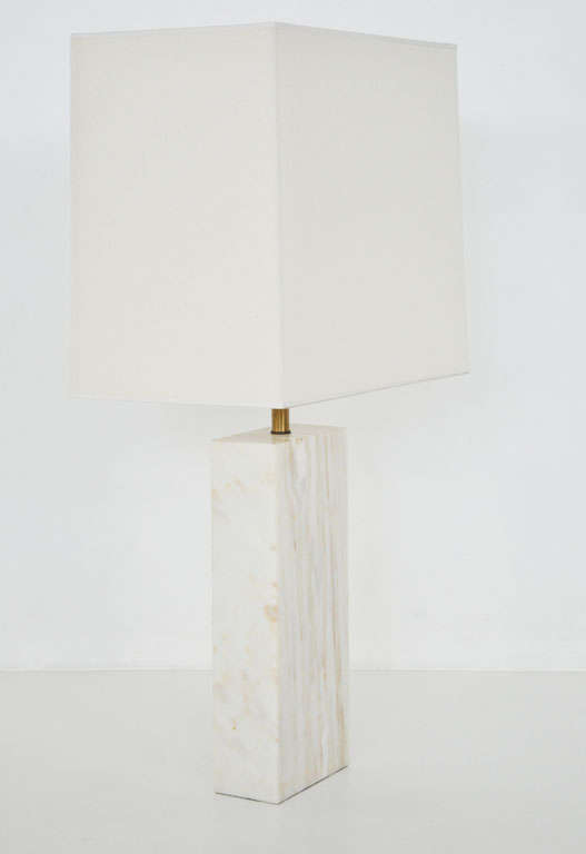 Large Marble Table Lamp by Nessen Studio