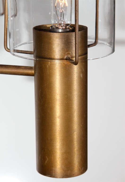 Late 20th Century Stuart Barnes bronze California two way Chandelier for Robert Long