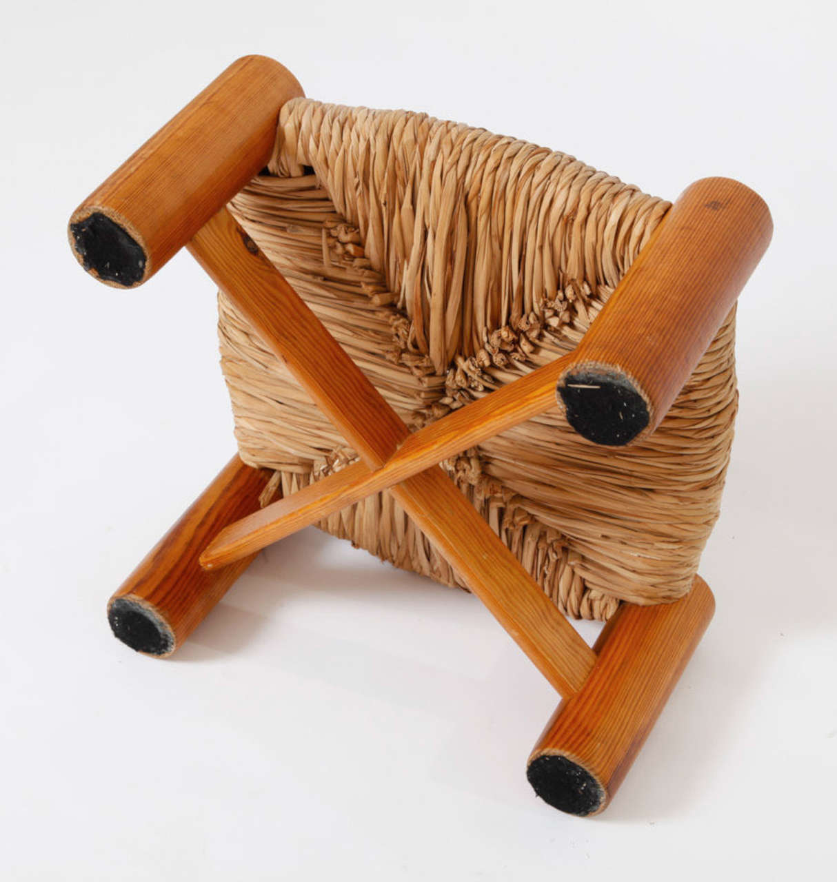 Pine One stool in the style of Charlotte Perriand