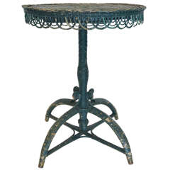 Rare American Wicker Table Antique Rare American Wicker Table