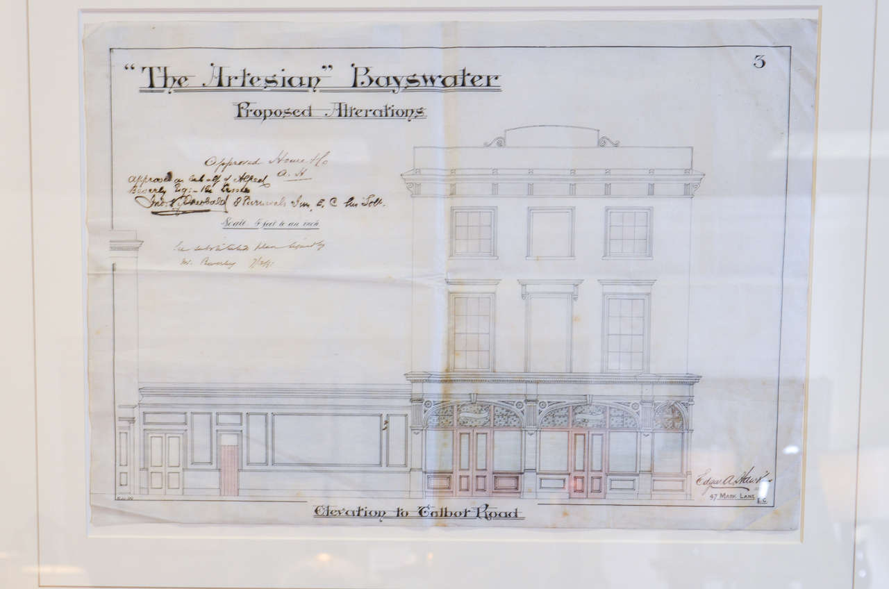 Original English Architectural Drawings c 1891 3