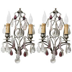 Antique French Pewter Sconces