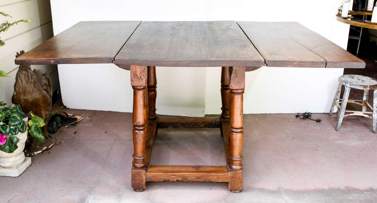 French Fruitwood Drop Leaf  Table