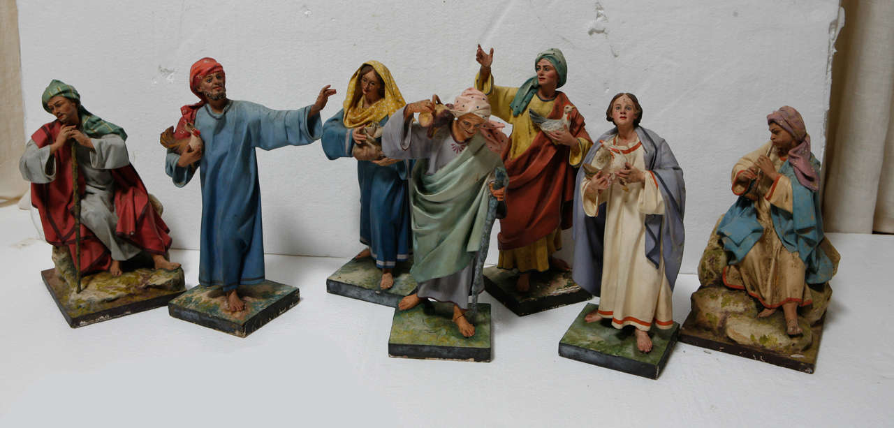 Vintage Italian Paper Mache Biblical Figures