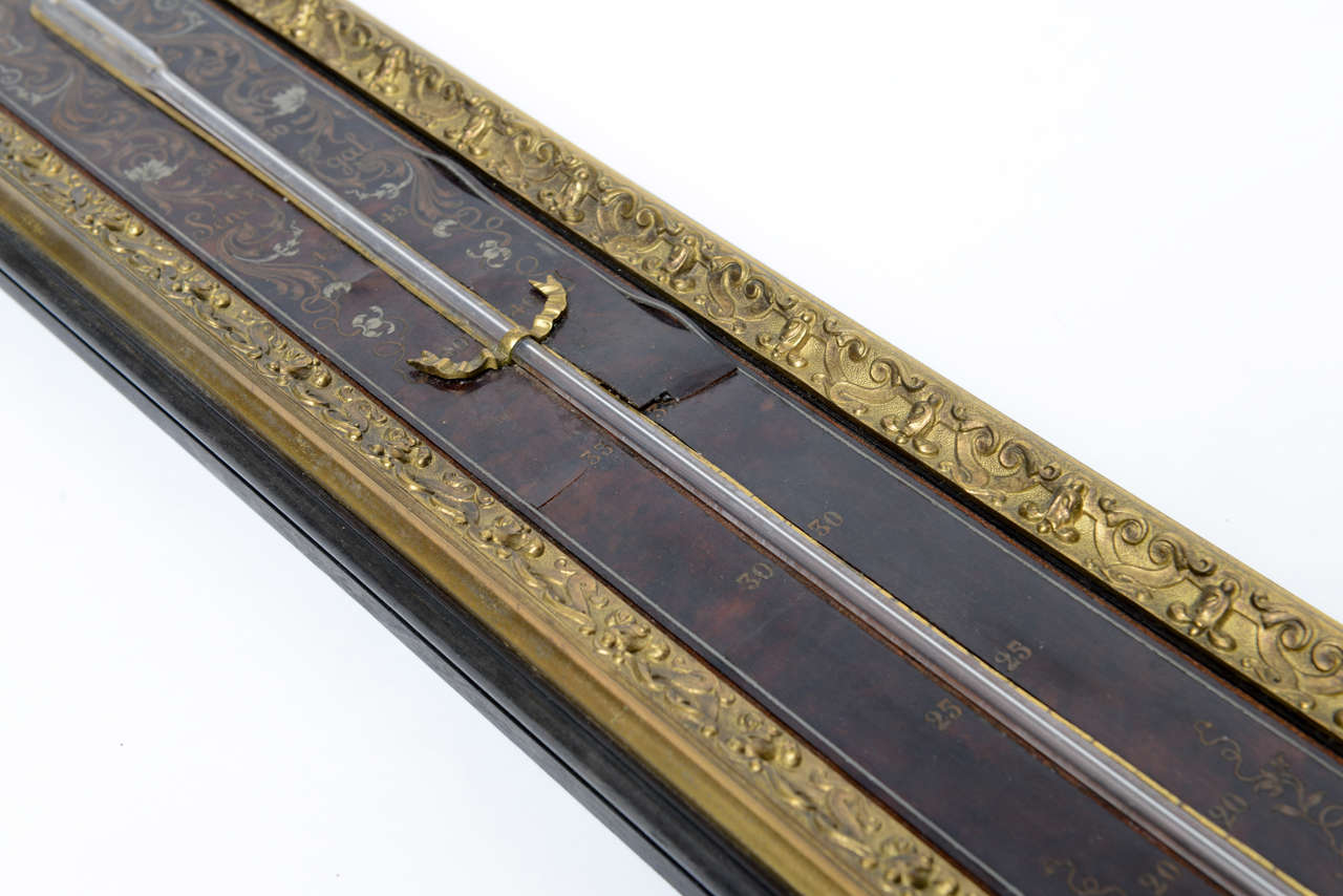 Napoleon III Gilt Bronze & Boulle Barometer & Thermometer Gervais Durand For Sale 5