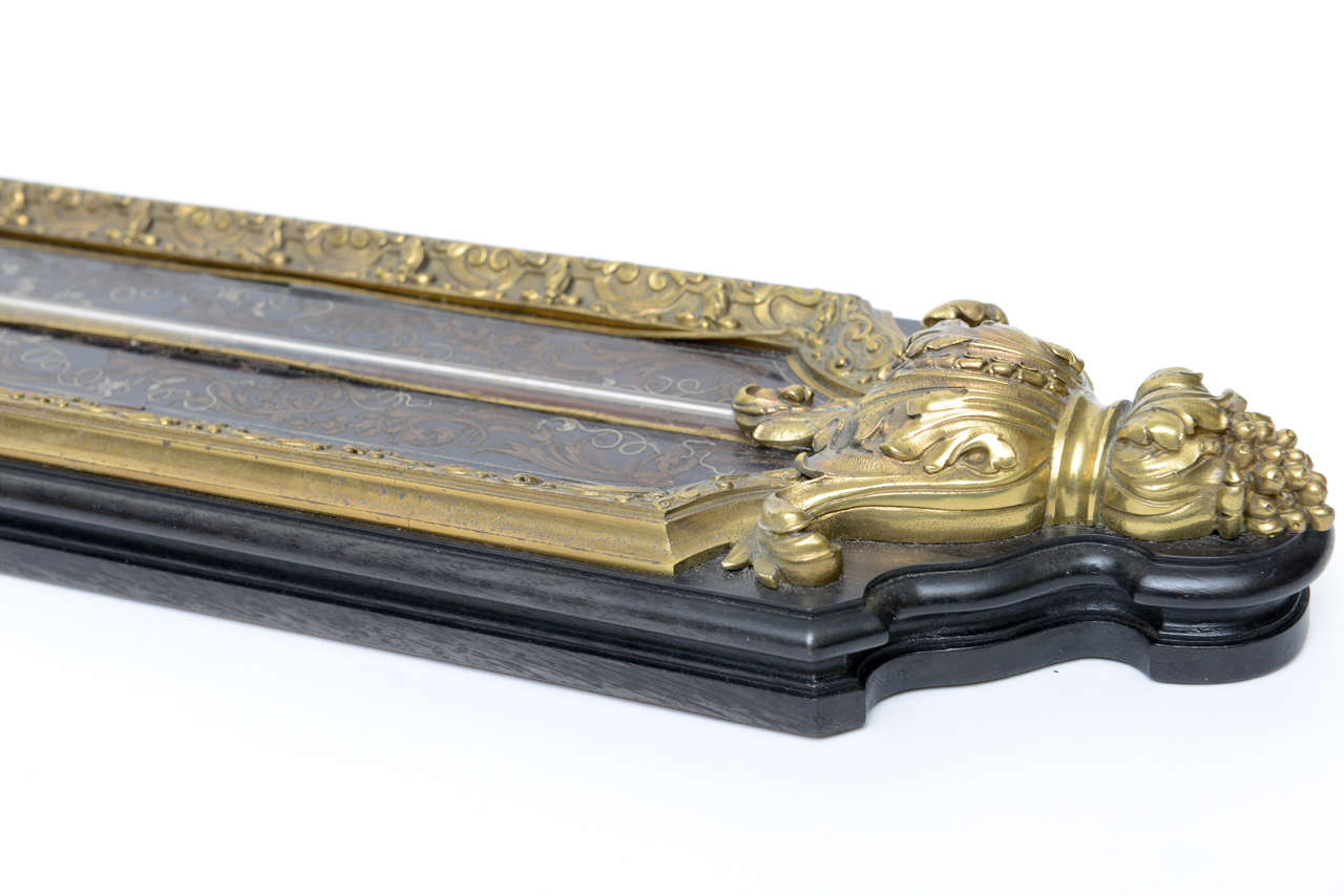 Napoleon III Gilt Bronze & Boulle Barometer & Thermometer Gervais Durand For Sale 1