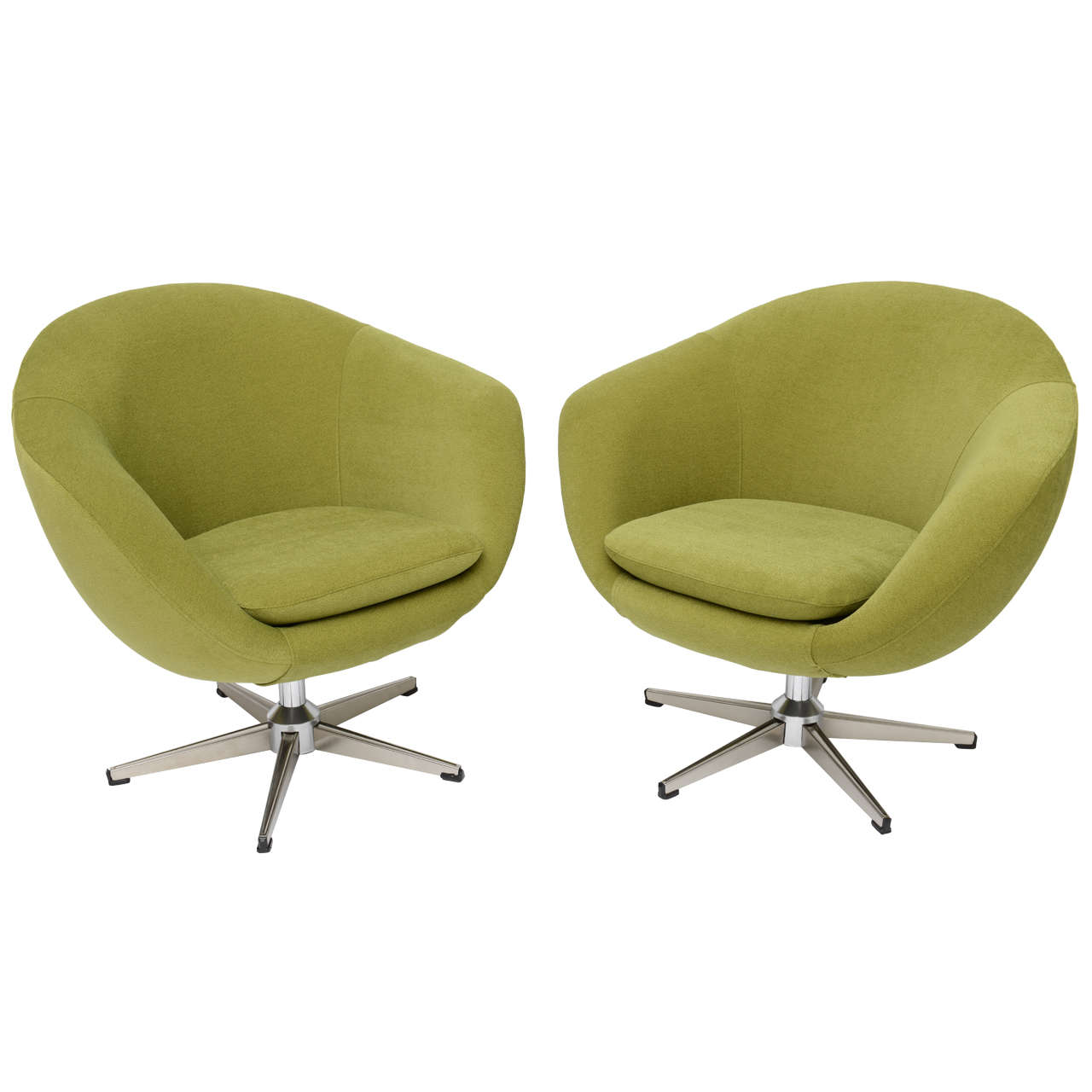 Classic Swedish Overman Swivel Egg Chairs at 1stdibs