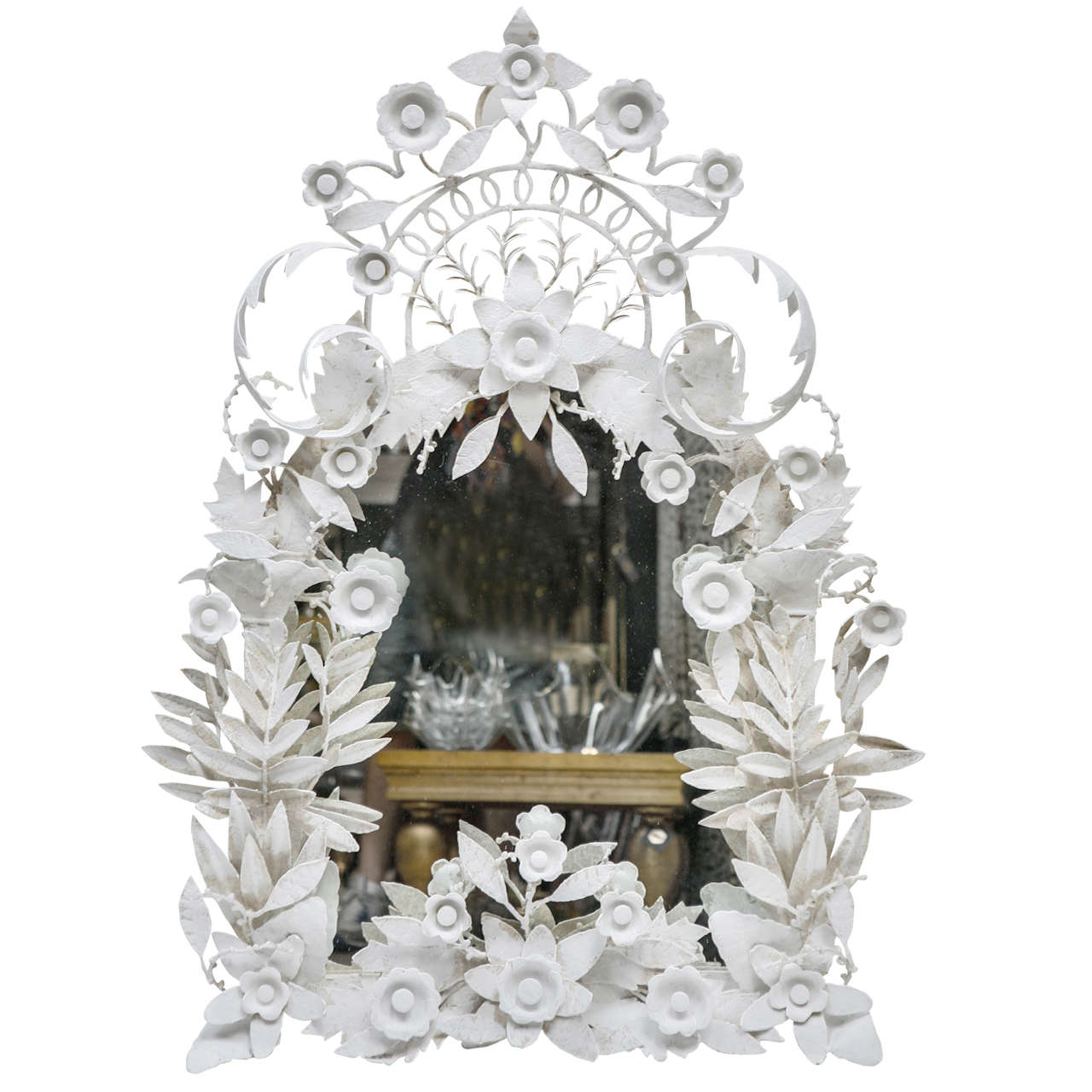 Italian Rococo Style White Plaster Mirror at 1stdibs