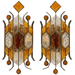 Pair of Italian Modernist Sconces by Longobard
