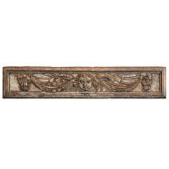 French Carved Wood Plaque