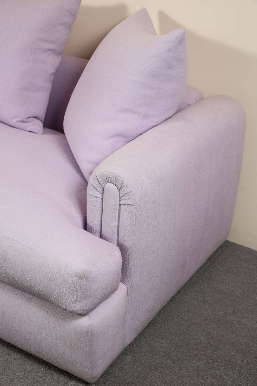 Lilac Upholstered Sofa by Steve Chase In Excellent Condition In New York, NY