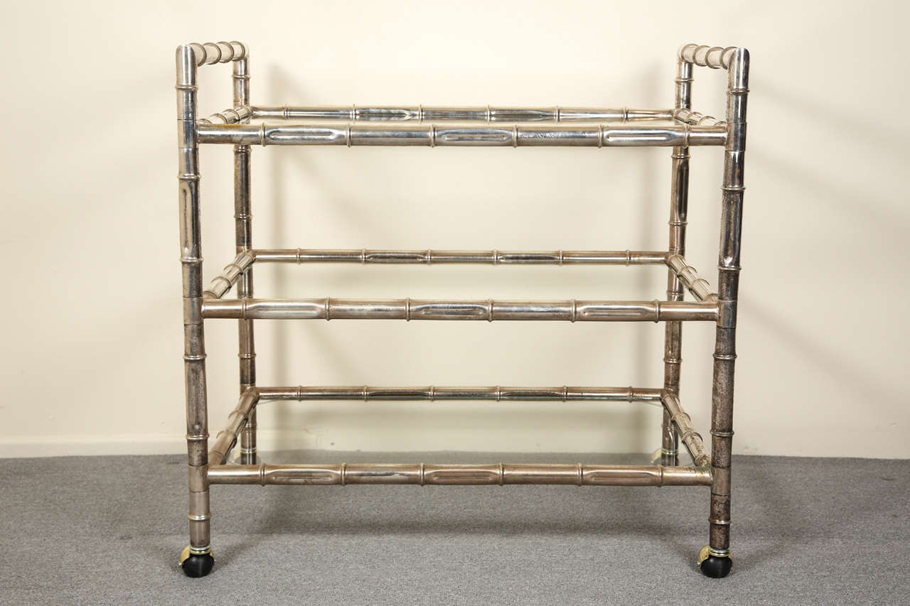 bamboo style bar cart