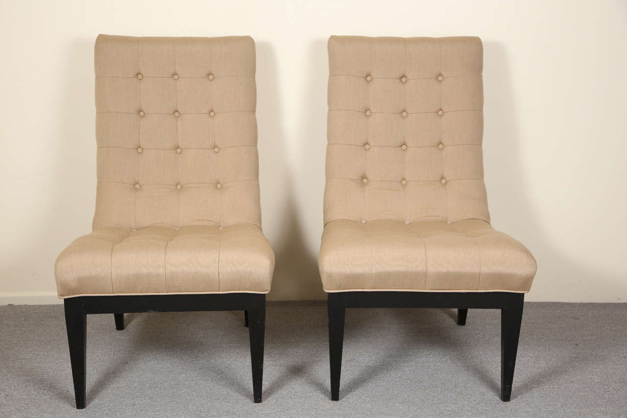 American Pair of Slipper Chairs by James Mont