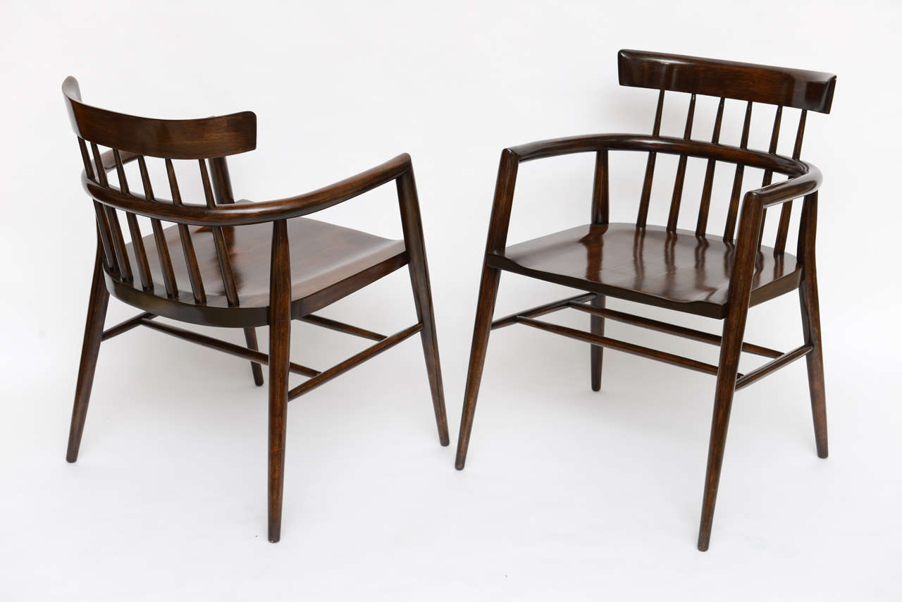 Pair of Paul McCobb Captain's Chairs In Excellent Condition In North Miami, FL