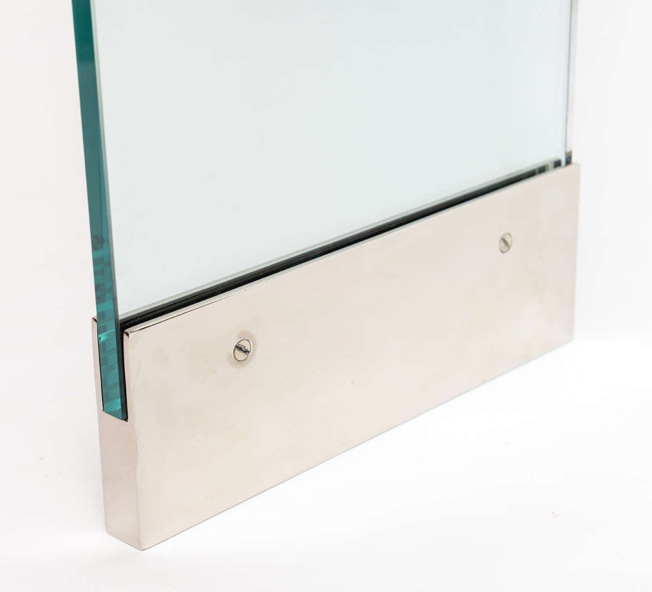 Mid Century Modern Pace Collection Glass / Nickel Waterfall Console For Sale 2