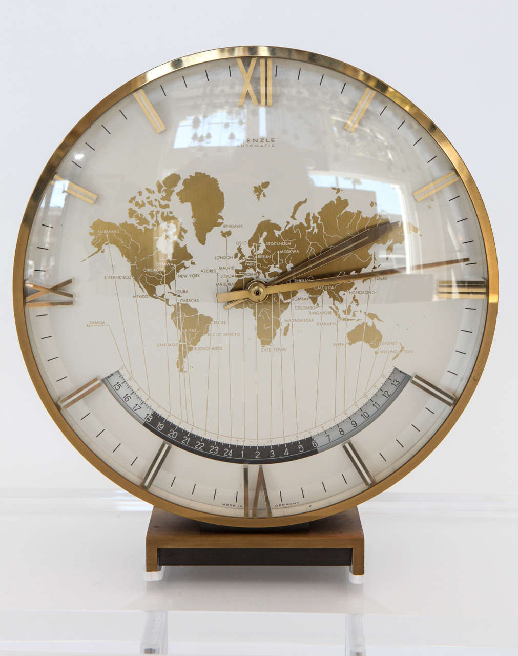 World Table Clock with Base, 1960s at 1stDibs
