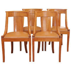 Set of Eight Fruitwood Dining Chairs