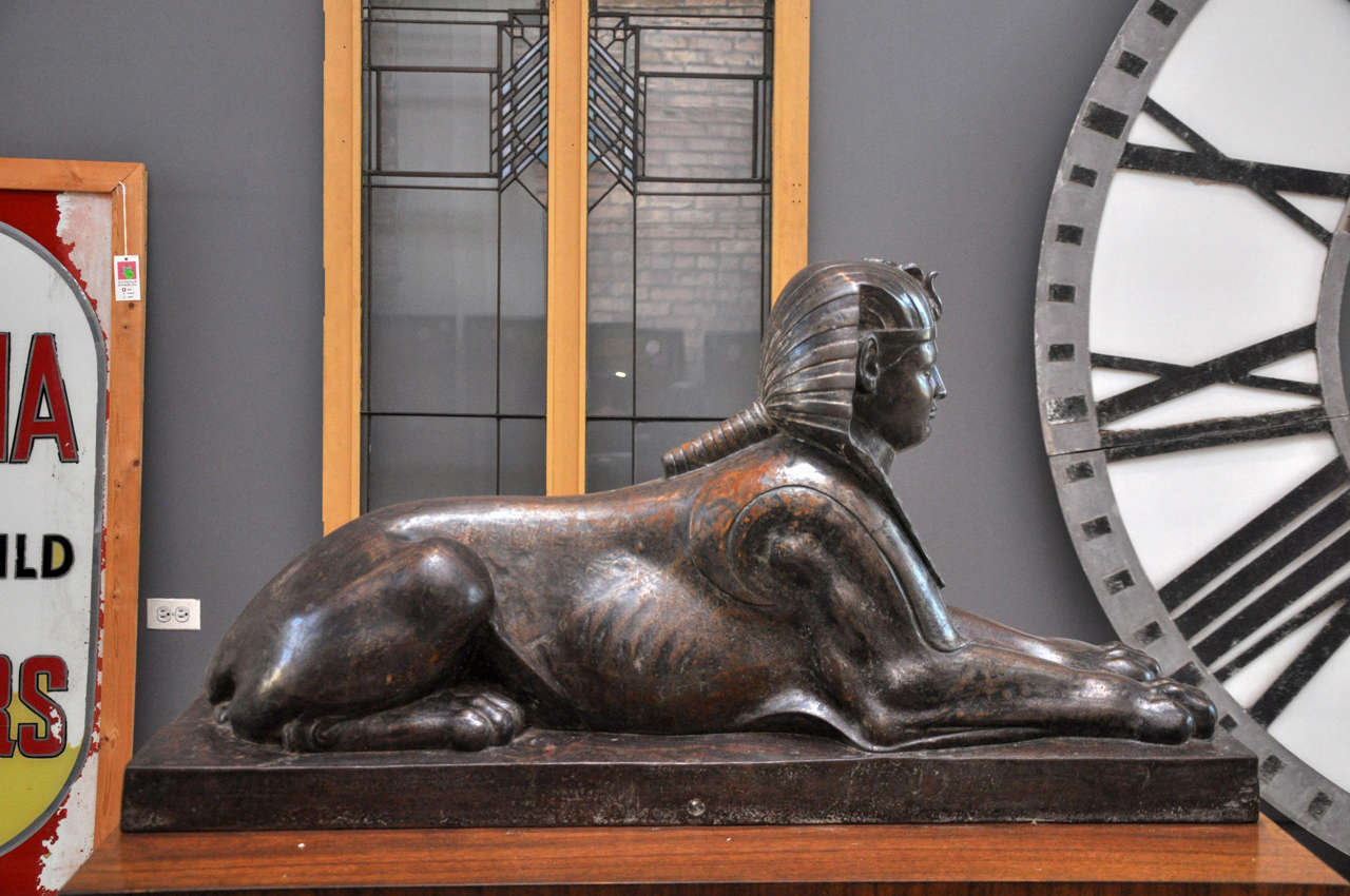 French Cast Iron Sphinx Sculpture