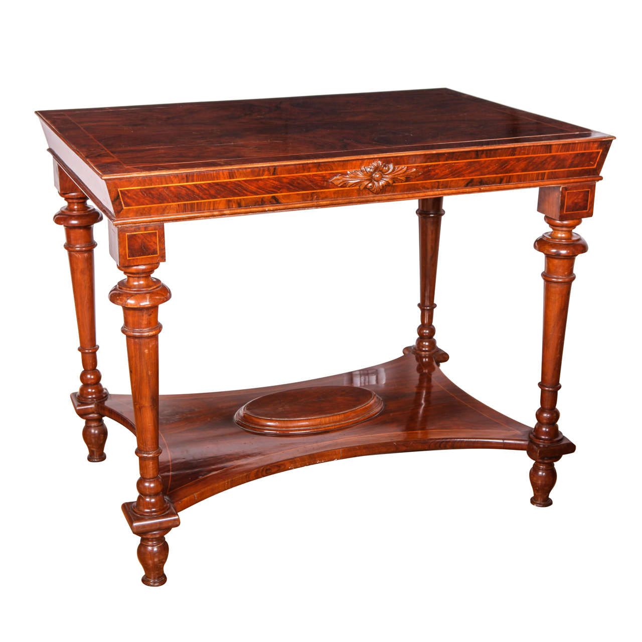 Nord Italian Early 19th Century Walnut Center Table For Sale