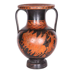 Italian 19th Century Black-Ground Terracotta Vase