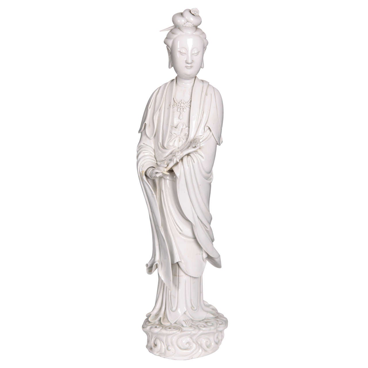 Blanc-de Chine Figure of Guanyin, Qing Dinasty For Sale