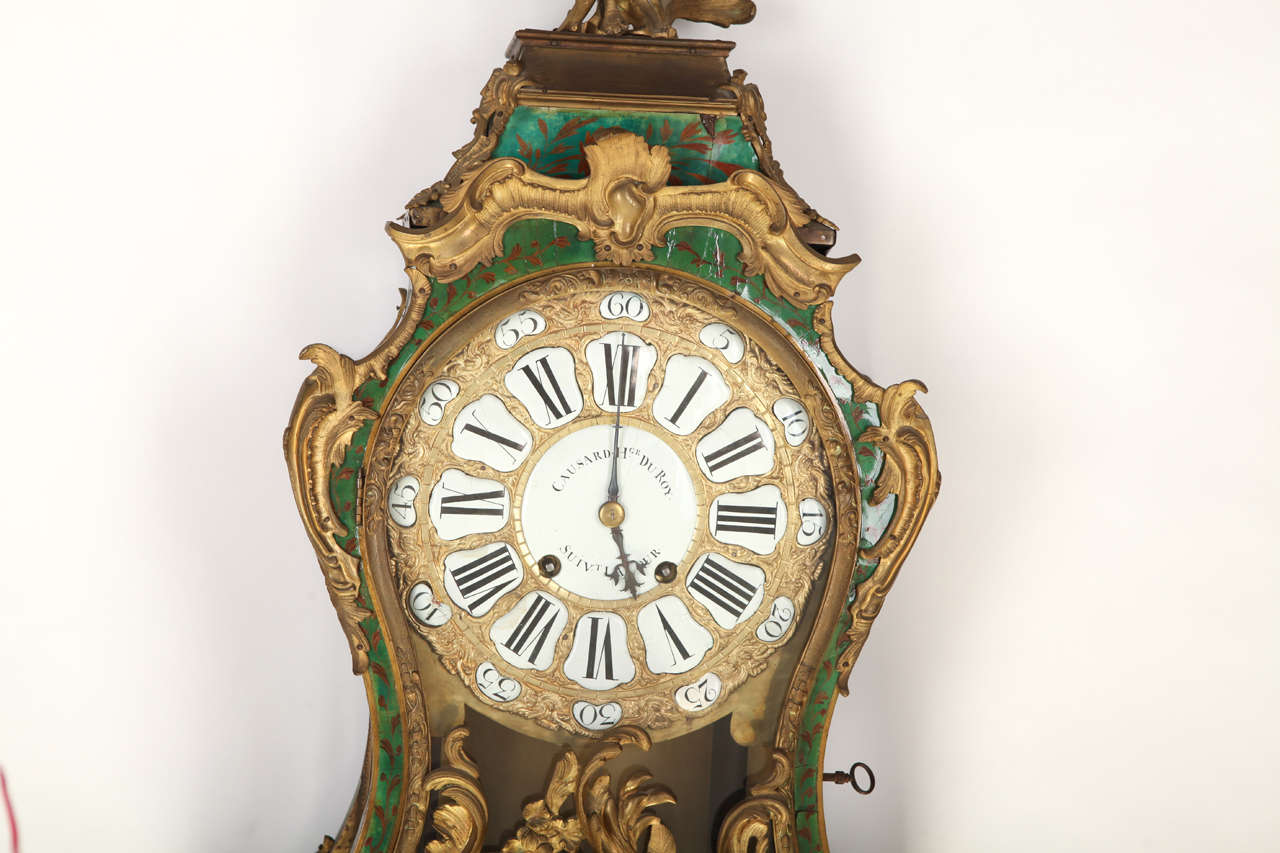 Louis XV Fine 18th Century French Horn and Gilt Bronze Bracket Clock Stamped Marchand