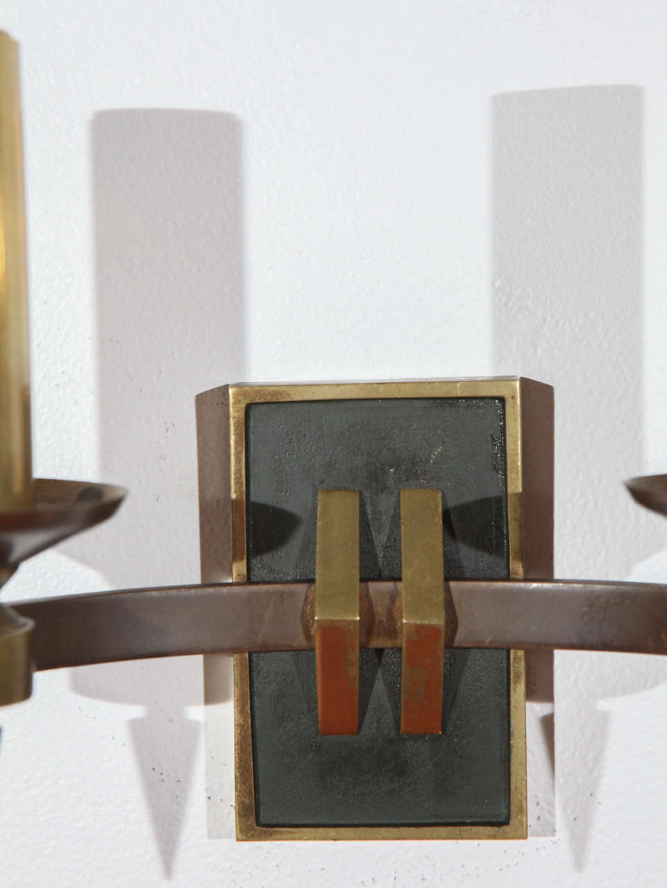 Pair of French Modern Double Sconces In Good Condition For Sale In Los Angeles, CA
